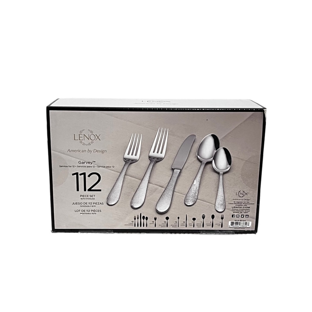 Lenox Garvey 112 Piece Set 18/10 Stainless Service For 12
